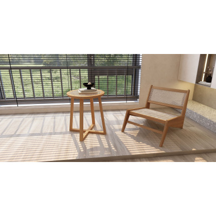 HMR Lounge Accent Chair - Walnut, Rattan
