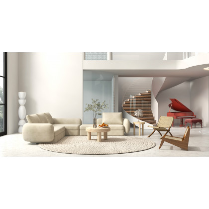 HMR Lounge Accent Chair - Walnut, Rattan