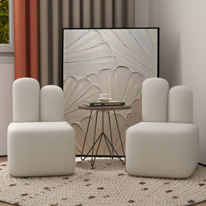 HMR - Accent Chair Rabbit Upholstered in Beige