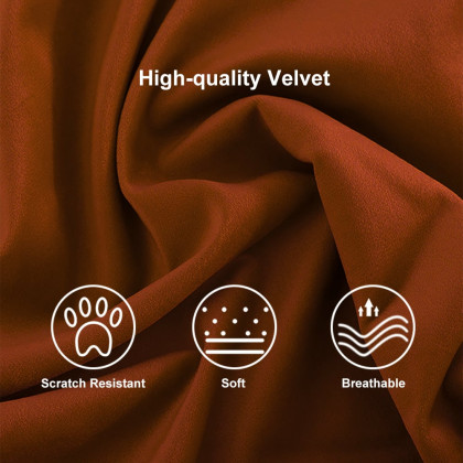HMR Sweave Nordic Barrel Dining Chair with Velvet Upholstery - Orange