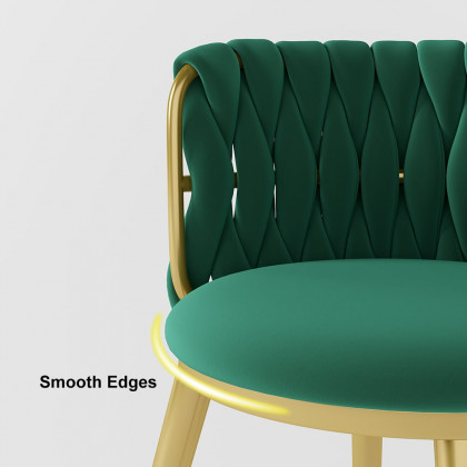 HMR Sweave Nordic Barrel Dining Chair with Velvet Upholstery (Set of 1) - Green