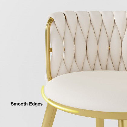 HMR Sweave Nordic Barrel Dining Chair with Velvet Upholstery - Off-White