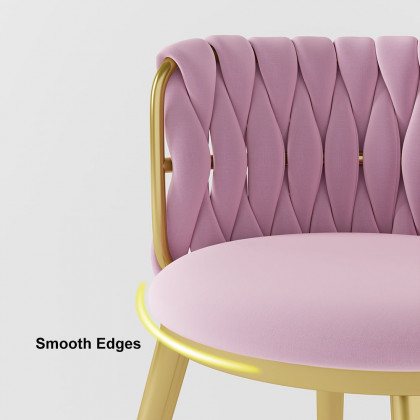 HMR Sweave Nordic Barrel Dining Chair with Velvet Upholstery - Pink