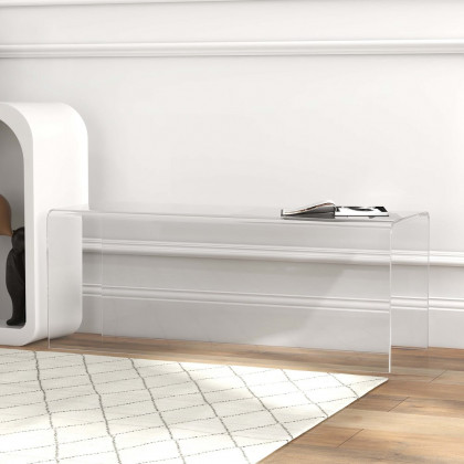 HMR - Modern Minimalist Acrylic Backless Entryway Bench 42.1" in Clear