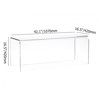 HMR - Modern Minimalist Acrylic Backless Entryway Bench 42.1" in Clear