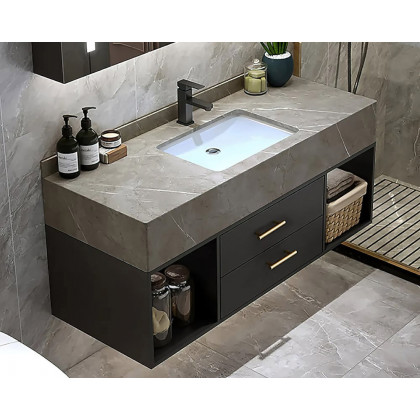 HMR Modern 39" Bathroom Vanity Set with Sink - Black