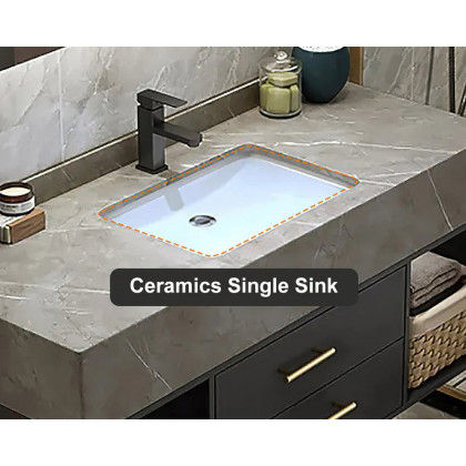 HMR Modern 35" Bathroom Vanity Set with Sink - Black