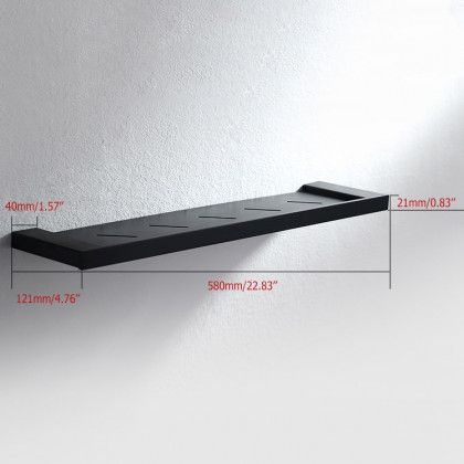 HMR - Tierney Wall-Mounted Stainless Steel Bathroom Shelf in Matte Black