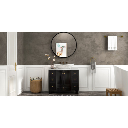 HMR - Charles Luxurious Wall-Mounted Bathroom Round Towel Ring in Clear, Solid Brass