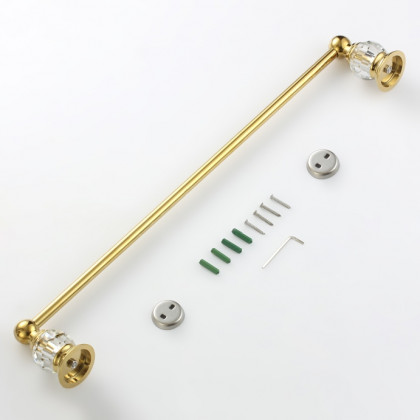 HMR - Charles Modern 24" Wall-Mounted Bathroom Towel Bar in Gold