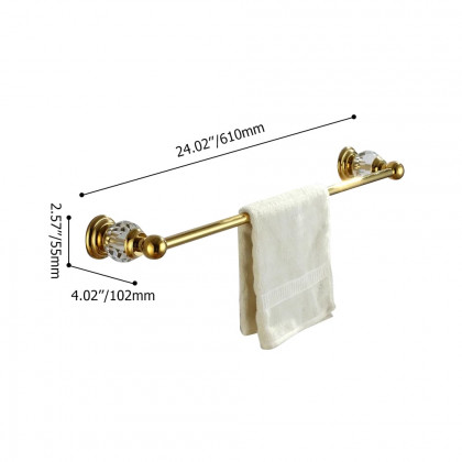 HMR - Charles Modern 24" Wall-Mounted Bathroom Towel Bar in Gold