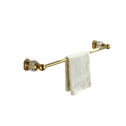 HMR - Charles Modern 24" Wall-Mounted Bathroom Towel Bar in Gold