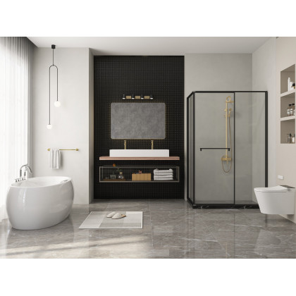 HMR - Charles Modern 24" Wall-Mounted Bathroom Towel Bar in Gold