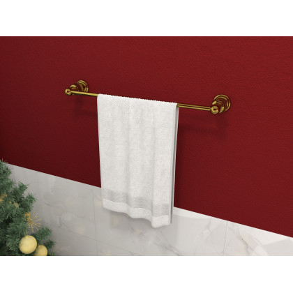 HMR - Charles Modern 24" Wall-Mounted Bathroom Towel Bar in Gold