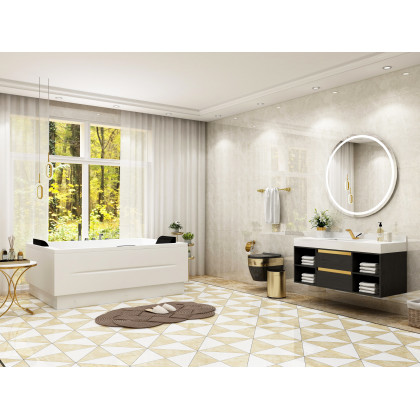 HMR - Charles Modern 24" Wall-Mounted Bathroom Towel Bar in Gold