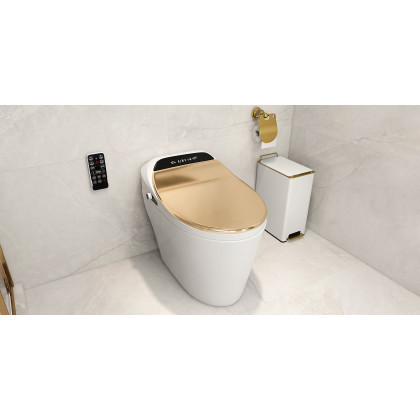 HMR - Charles Luxury Wall-Mounted Crystal Toilet Paper Holder in Solid Brass, Clear