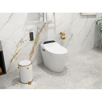 HMR - Charles Luxury Wall-Mounted Crystal Toilet Paper Holder in Solid Brass, Clear