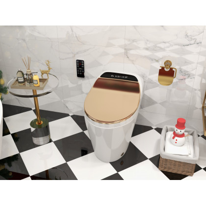 HMR - Charles Luxury Wall-Mounted Crystal Toilet Paper Holder in Solid Brass, Clear