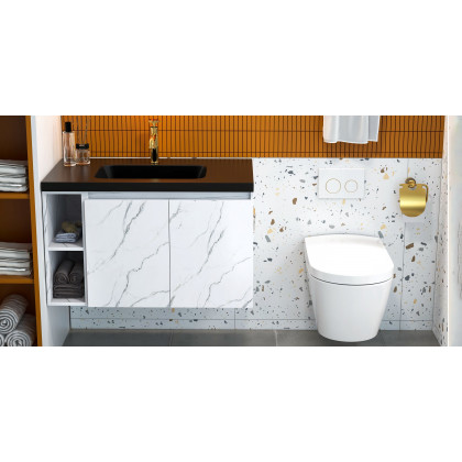 HMR - Charles Luxury Wall-Mounted Crystal Toilet Paper Holder in Solid Brass, Clear