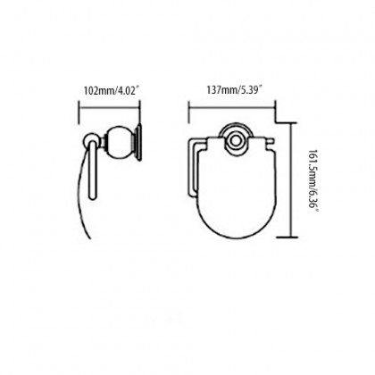 HMR - Charles Luxury Wall-Mounted Crystal Toilet Paper Holder in Solid Brass, Clear