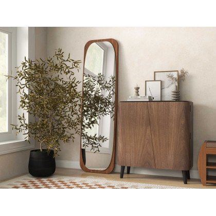 HMR - Entryway Shoe Storage Cabinet with 2 Doors and 5 Shelves (for 14 Pairs) in Walnut