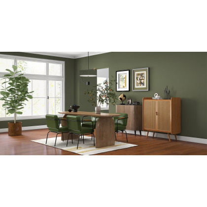 HMR - Entryway Shoe Storage Cabinet with 2 Doors and 5 Shelves (for 14 Pairs) in Walnut