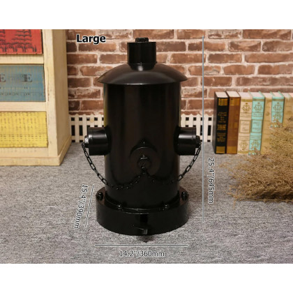 HMR - Industrial Fire Hydrant Trash Can in Red, 14.2"W x 15.4"D x 24"H