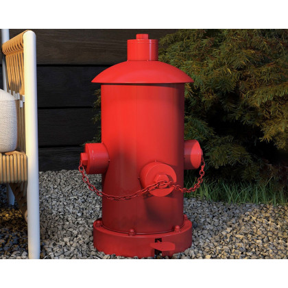 HMR - Industrial Fire Hydrant Trash Can in Red, 14.2"W x 15.4"D x 24"H