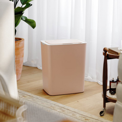 HMR Intelligent Touchless Sensor Trash Can with Odor-Absorbing Deodorizer Area - Pink