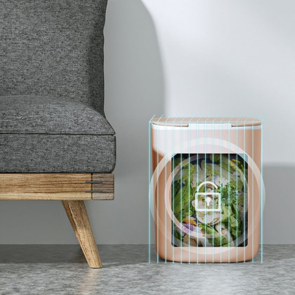 HMR Intelligent Touchless Sensor Trash Can with Odor-Absorbing Deodorizer Area - Pink