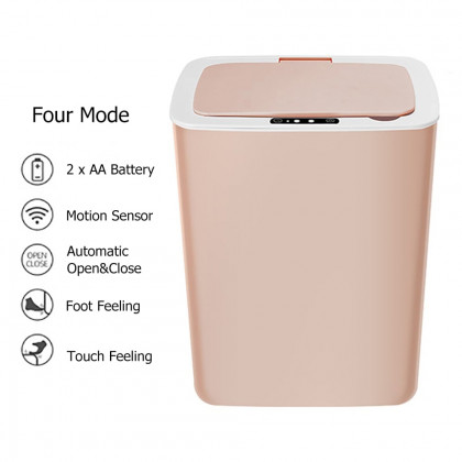 HMR Intelligent Touchless Sensor Trash Can with Odor-Absorbing Deodorizer Area - Pink