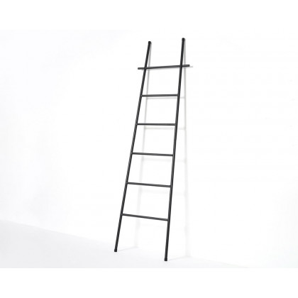 HMR Modern Freestanding Bath Ladder Storage Towel Rack - Black