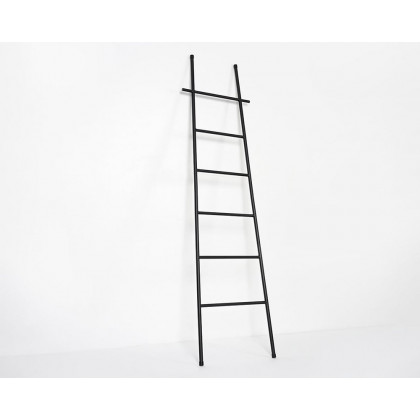 HMR Modern Freestanding Bath Ladder Storage Towel Rack - Black