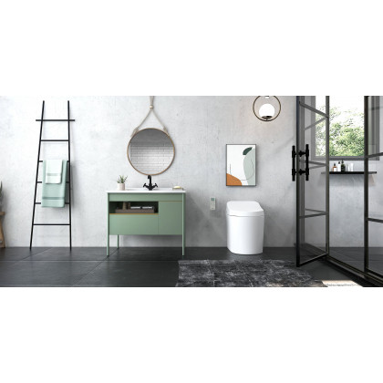HMR Modern Freestanding Bath Ladder Storage Towel Rack - Black