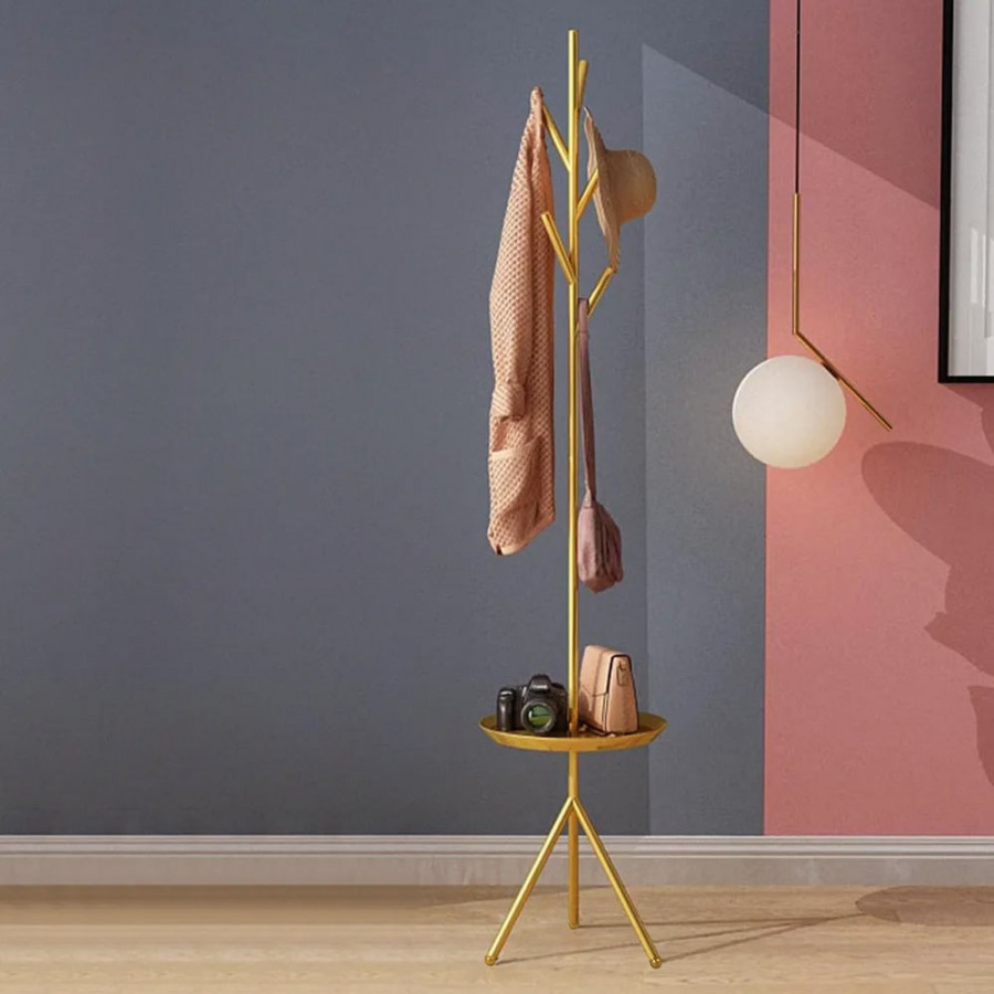 HMR - Clothing Rack with Table in Gold