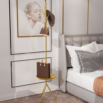 HMR - Clothing Rack with Table in Gold