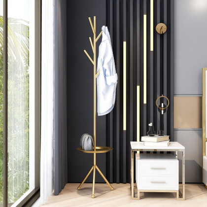 HMR - Clothing Rack with Table in Gold