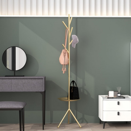 HMR - Clothing Rack with Table in Gold