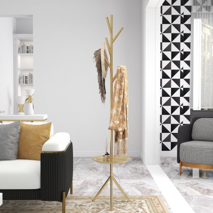 HMR - Clothing Rack with Table in Gold