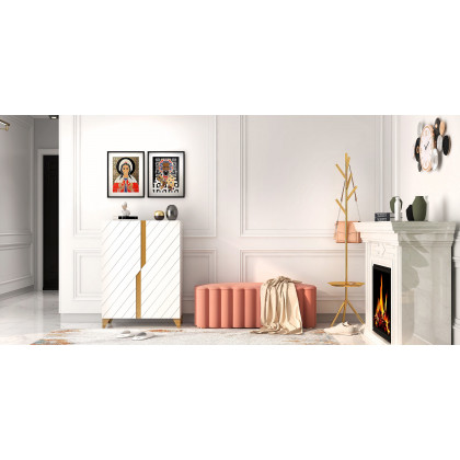 HMR - Clothing Rack with Table in Gold