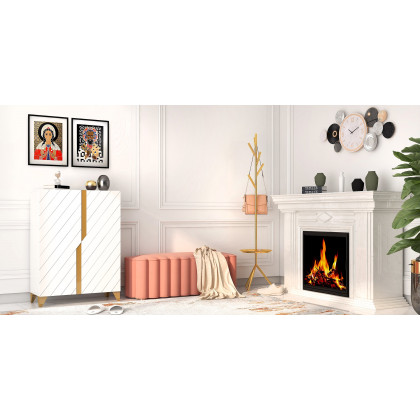 HMR - Clothing Rack with Table in Gold