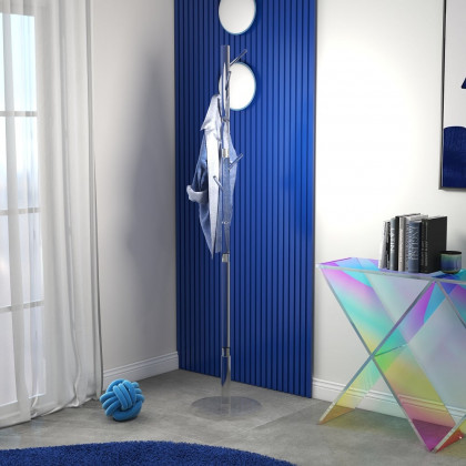 HMR Minimalist 69" Tree Coat Rack Stand with 8 Hooks - Clear, Acrylic