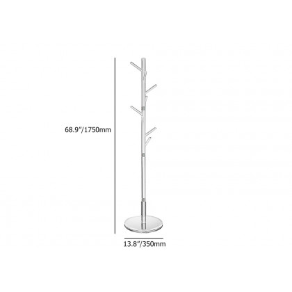 HMR Minimalist 69" Tree Coat Rack Stand with 8 Hooks - Clear, Acrylic