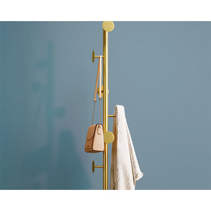 HMR Modern Coat Rack with Button Hooks - Gold
