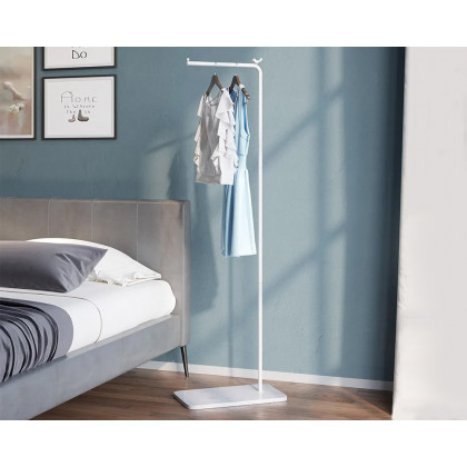 HMR - Modern Corner Clothing Garment Rack with Marble Base