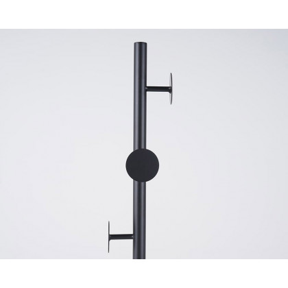 HMR 67'' Round Hooks Coat Rack with Umbrella Rack Base - Black