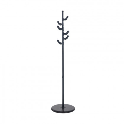 HMR - Industrial Metal Freestanding Coat Rack with 6 Hooks 63.8" in Black