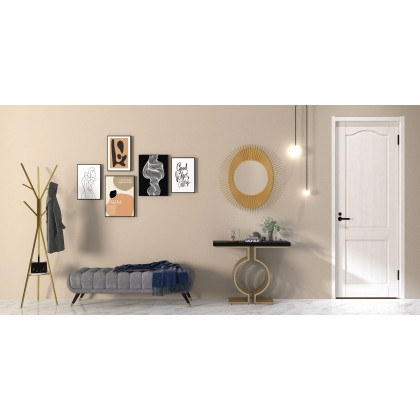 HMR - Modern Freestanding Coat Rack with Shelf Marble Base 70.9" in Gold