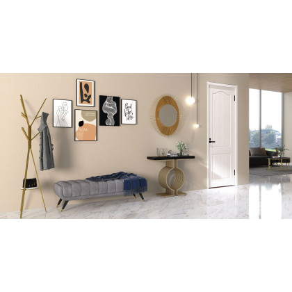 HMR - Modern Freestanding Coat Rack with Shelf Marble Base 70.9" in Gold