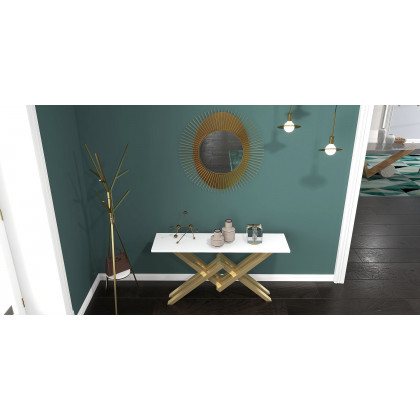 HMR - Modern Freestanding Coat Rack with Shelf Marble Base 70.9" in Gold